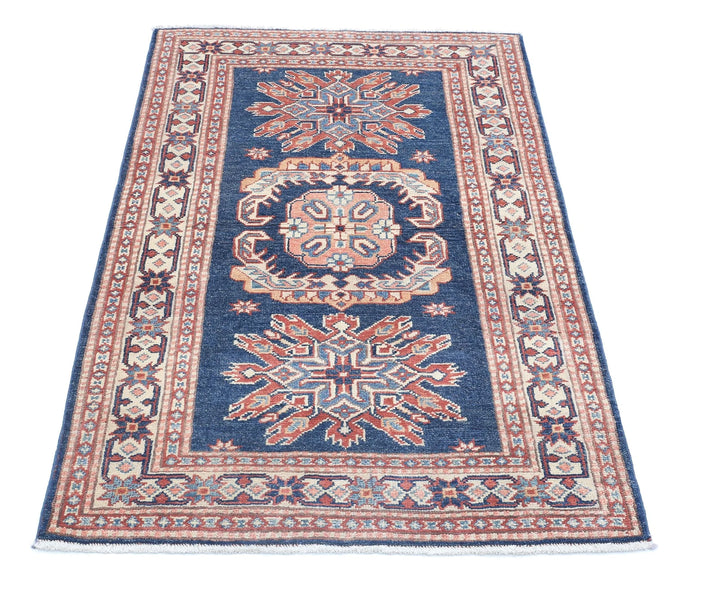 Afghan Kazak Rug 3' 0" x 4' 10" Hand-Knotted | No. AT91691