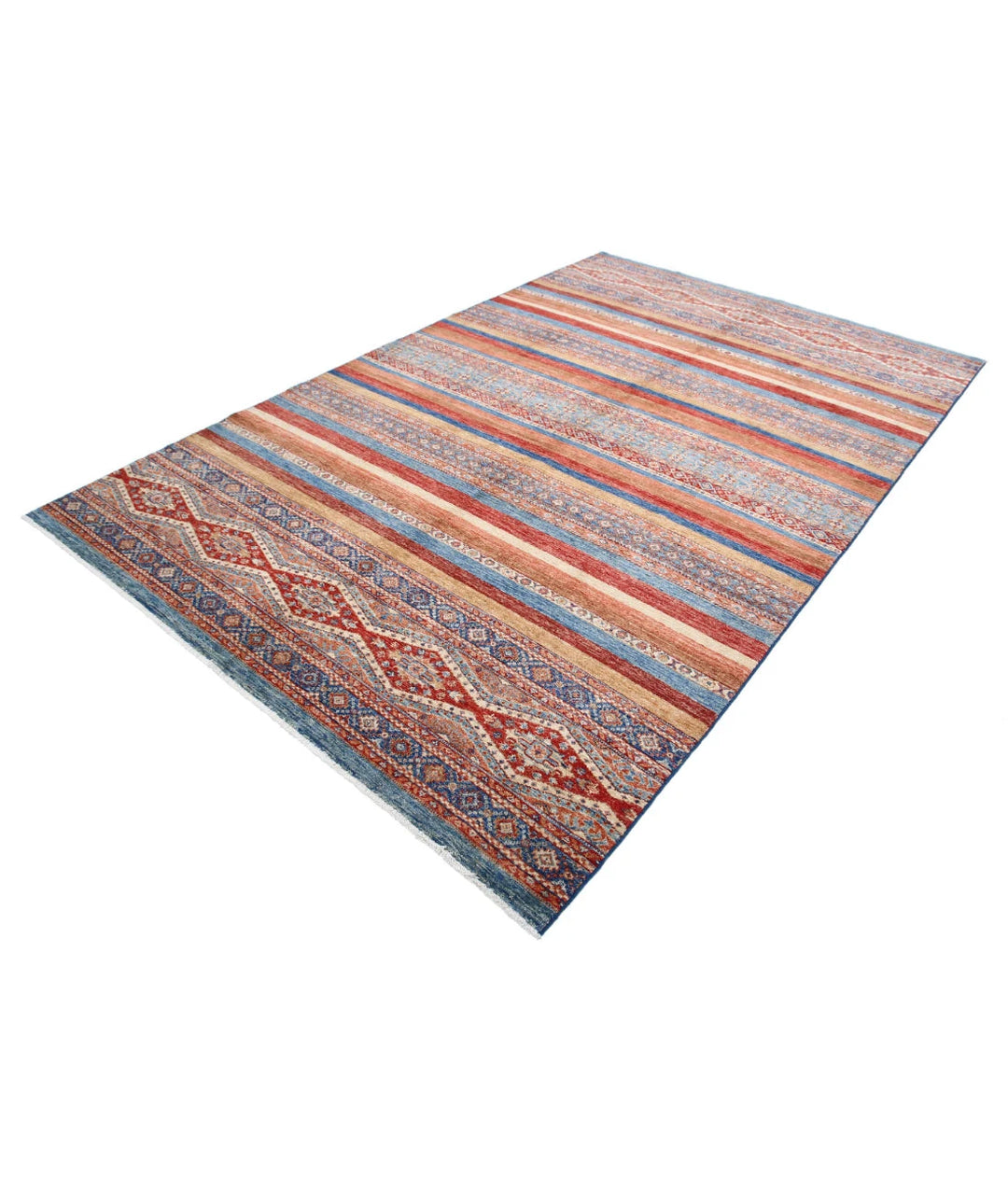 Afghan Khurjeen Rug 6' 7" x 10' 0" Hand-Knotted | No. AT91725
