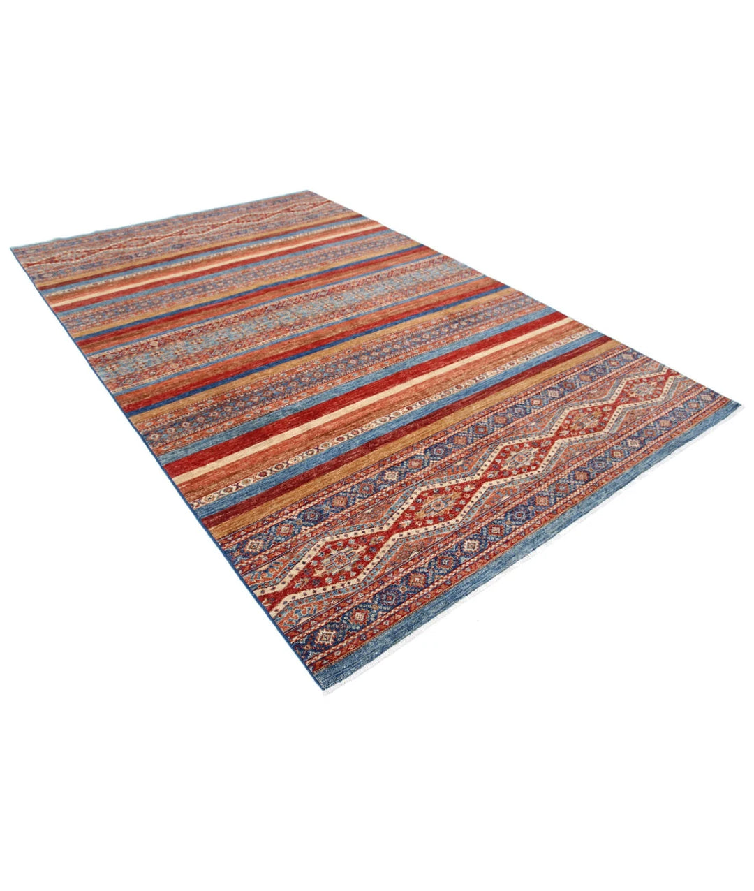 Afghan Khurjeen Rug 6' 7" x 10' 0" Hand-Knotted | No. AT91725