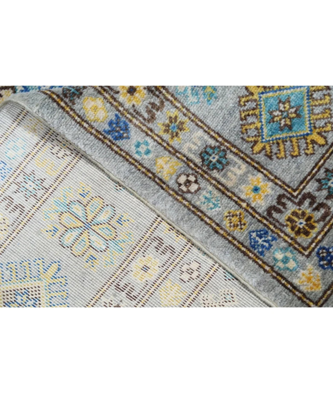 Grey Pakistani Kazak Rug 7' 9" x 9' 5" Hand-Knotted | No. AT91875