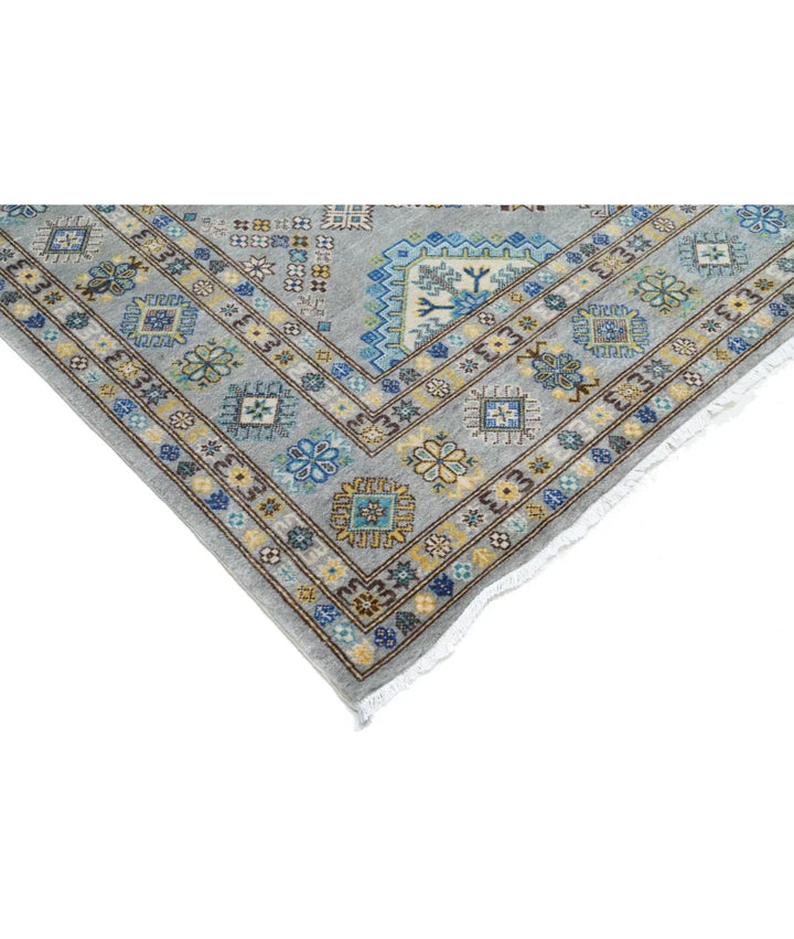 Grey Pakistani Kazak Rug 7' 9" x 9' 5" Hand-Knotted | No. AT91875