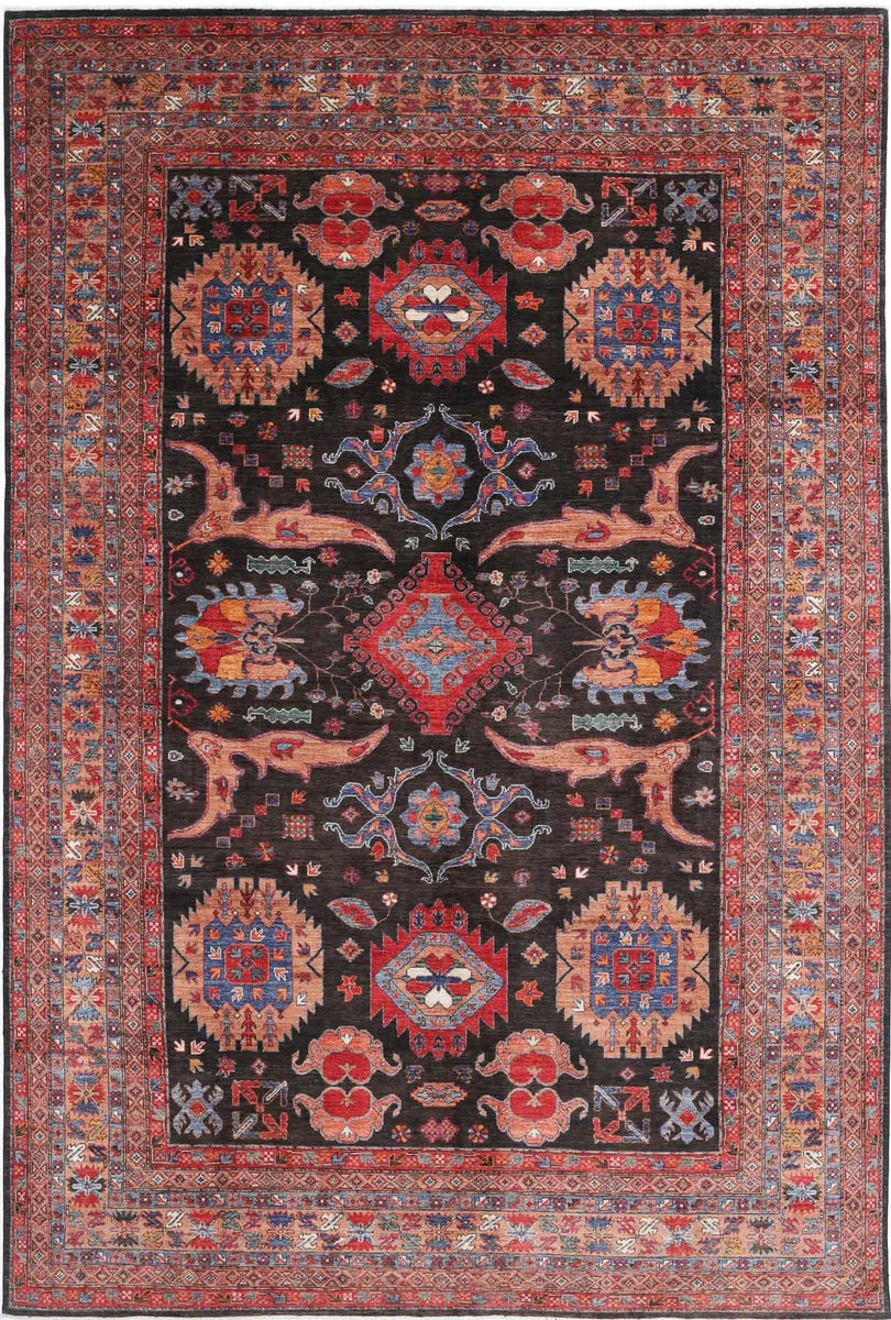 Afghan Humna Rug 9' 10" x 14' 7" Hand-Knotted | No. AT91878