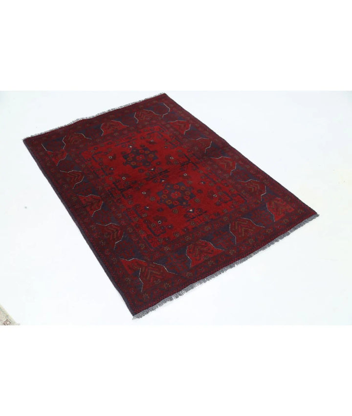 Afghan Khal Muhammadi Rug 3' 4" x 4' 9" Hand-Knotted | No. AT91893