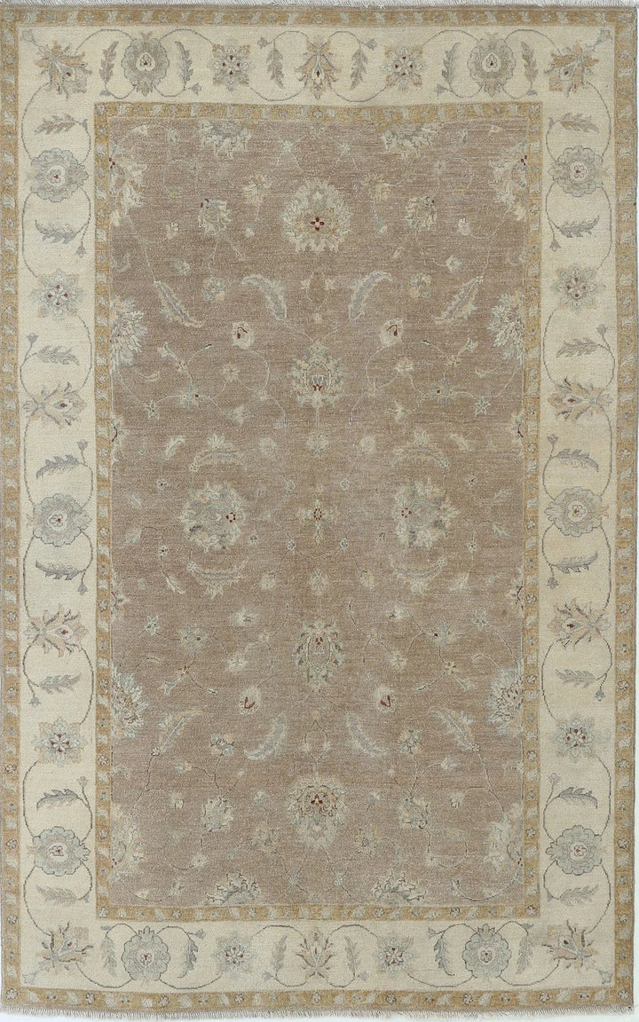 Lilac Ivory Indian Ziegler Rug 5' 1" x 8' 0" Hand-Knotted | No. AT91915
