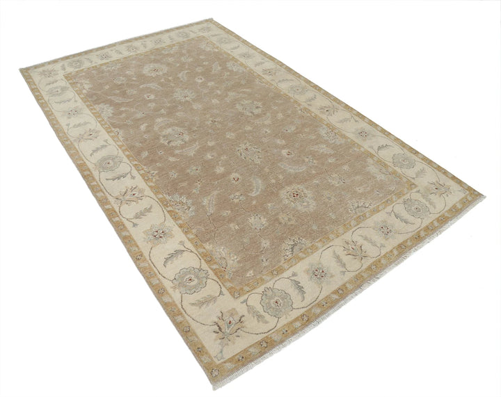 Lilac Ivory Indian Ziegler Rug 5' 1" x 8' 0" Hand-Knotted | No. AT91915