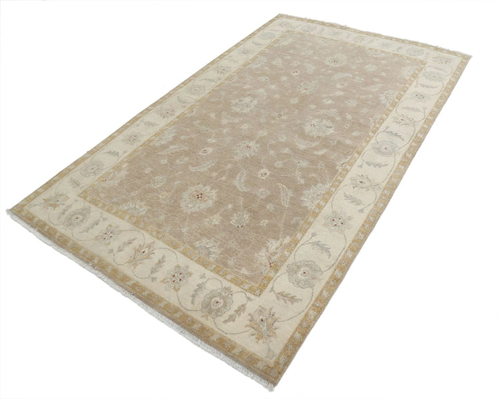 Lilac Ivory Indian Ziegler Rug 5' 1" x 8' 0" Hand-Knotted | No. AT91915