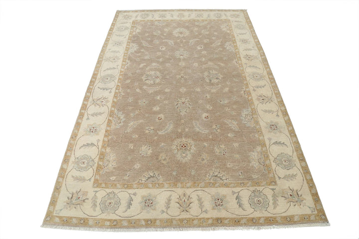 Lilac Ivory Indian Ziegler Rug 5' 1" x 8' 0" Hand-Knotted | No. AT91915