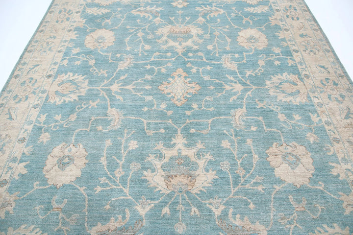 Afghan Oushak Rug 7' 11" x 9' 5" Hand-Knotted | No. AT92000
