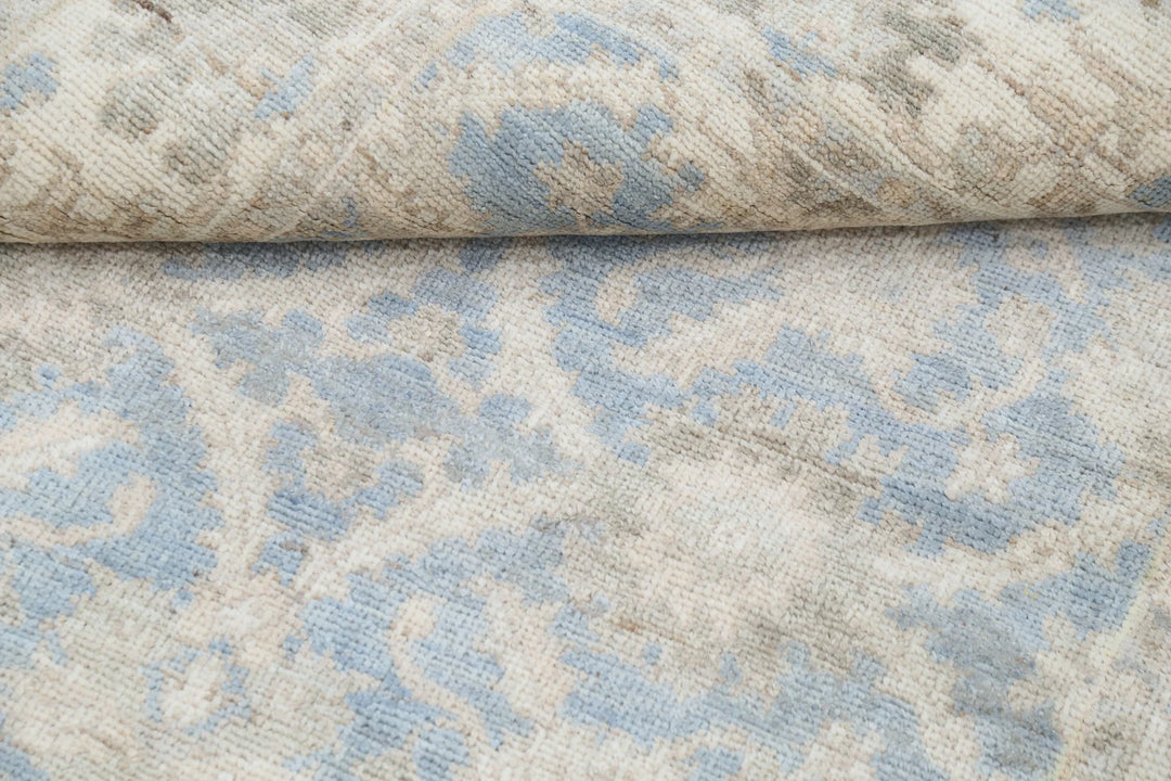 Blue Afghan Ziegler Rug 3' 11" x 5' 10" Hand-Knotted | No. AT92034