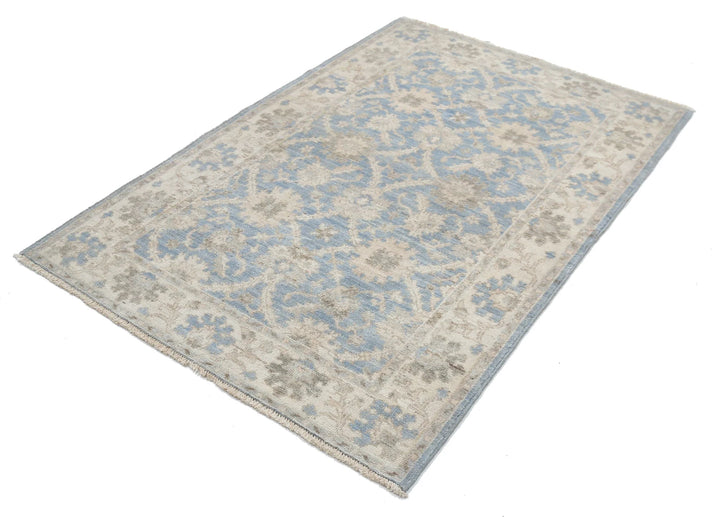 Blue Afghan Ziegler Rug 3' 11" x 5' 10" Hand-Knotted | No. AT92034
