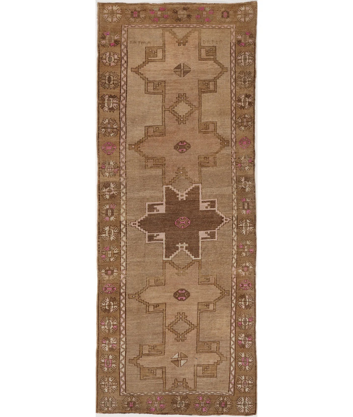 Turkish Vintage Rug 4' 2" x 11' 9" Hand-Knotted | No. AT92036