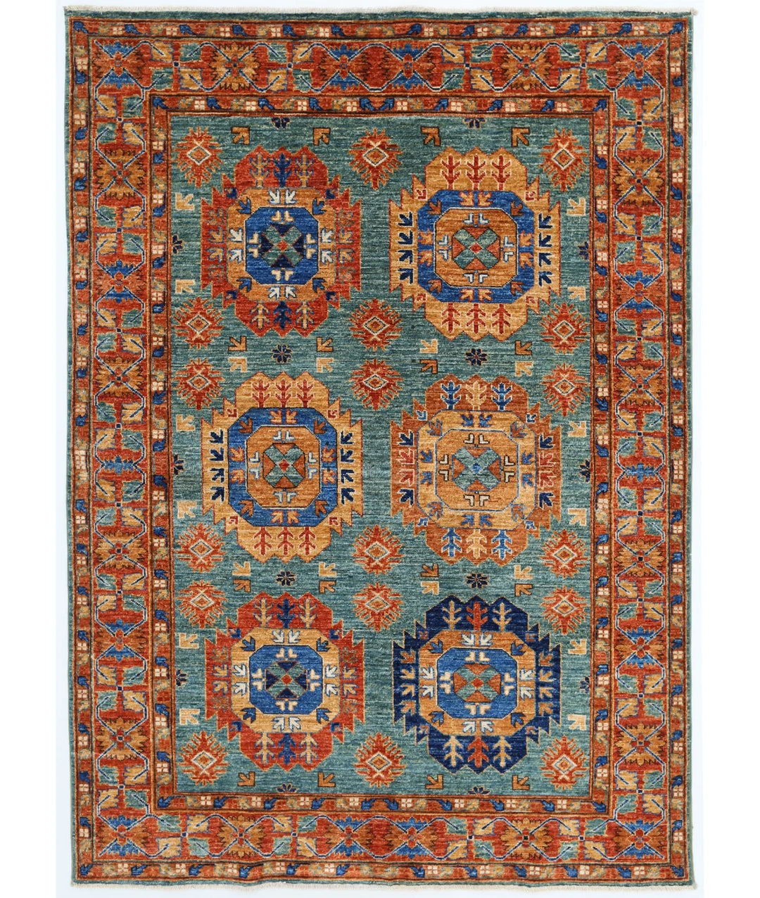 Afghan Oriental Rug 4' 9" x 6' 6" Hand-Knotted | No. AT92142