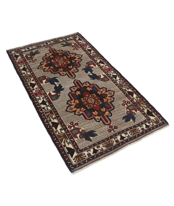 Red Afghan Tribal Rug 3' 0" x 4' 9" Hand-Knotted | No. AT92184