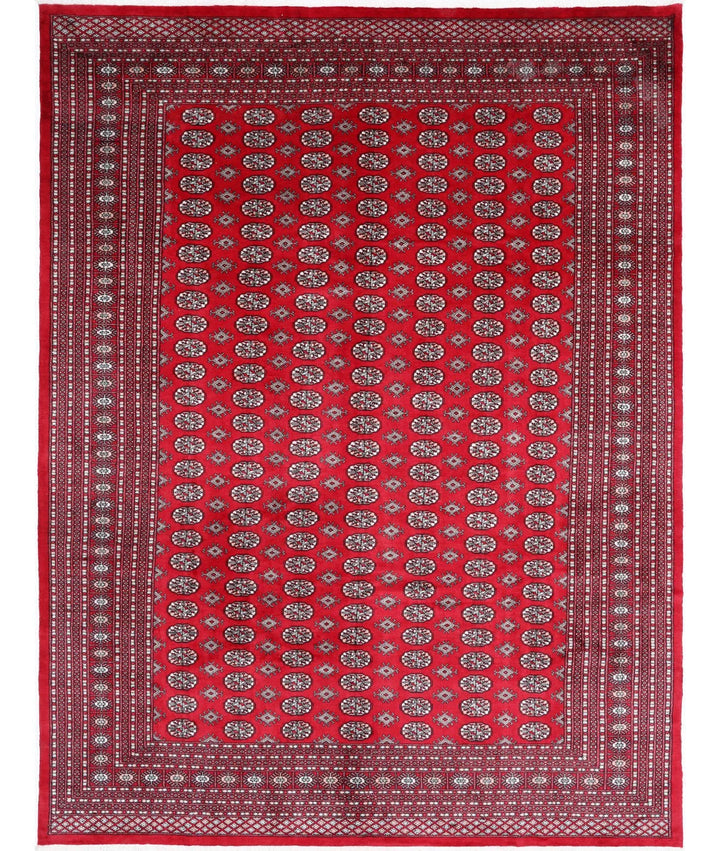 Red Pakistani Bokhara Rug 10' 2" x 13' 5" Hand-Knotted | No. AT92255