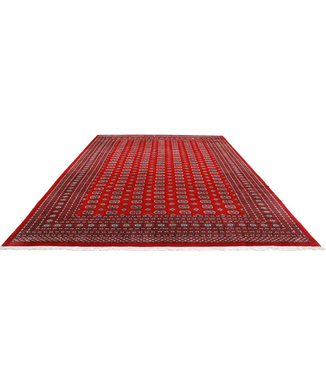 Red Pakistani Bokhara Rug 10' 2" x 13' 5" Hand-Knotted | No. AT92255