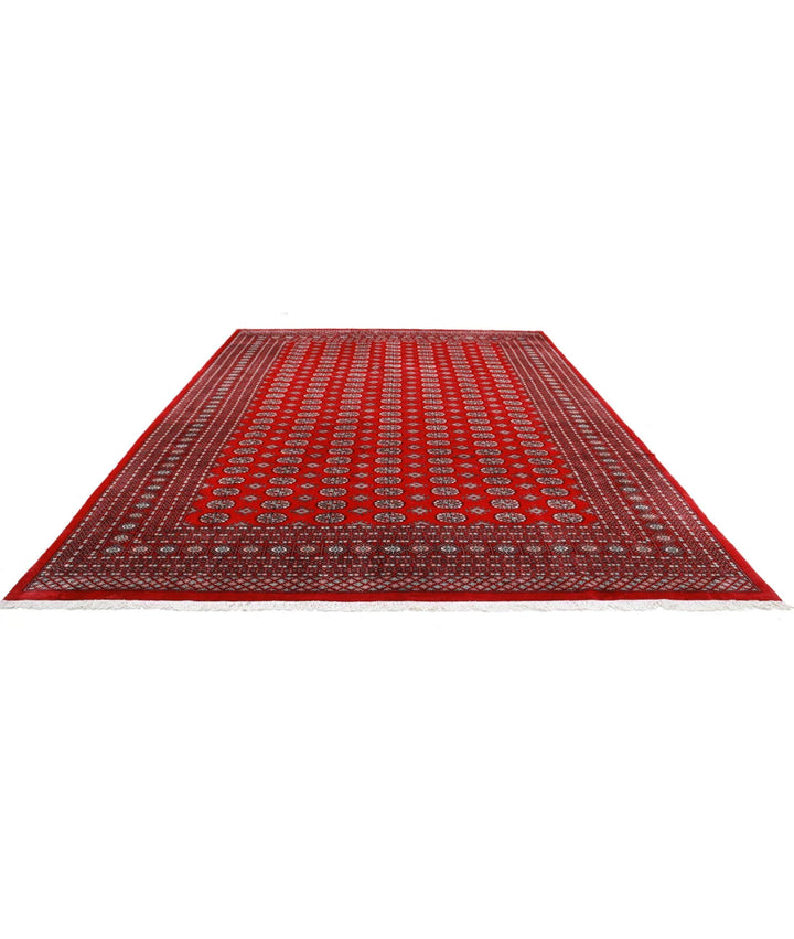 Red Pakistani Bokhara Rug 10' 2" x 13' 5" Hand-Knotted | No. AT92255