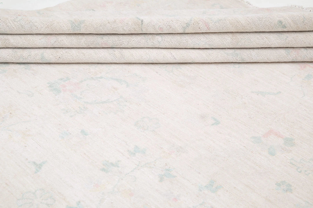 Ivory Afghan Serenity Rug 19' 4" x 25' 6" Hand-Knotted | No. AT92281