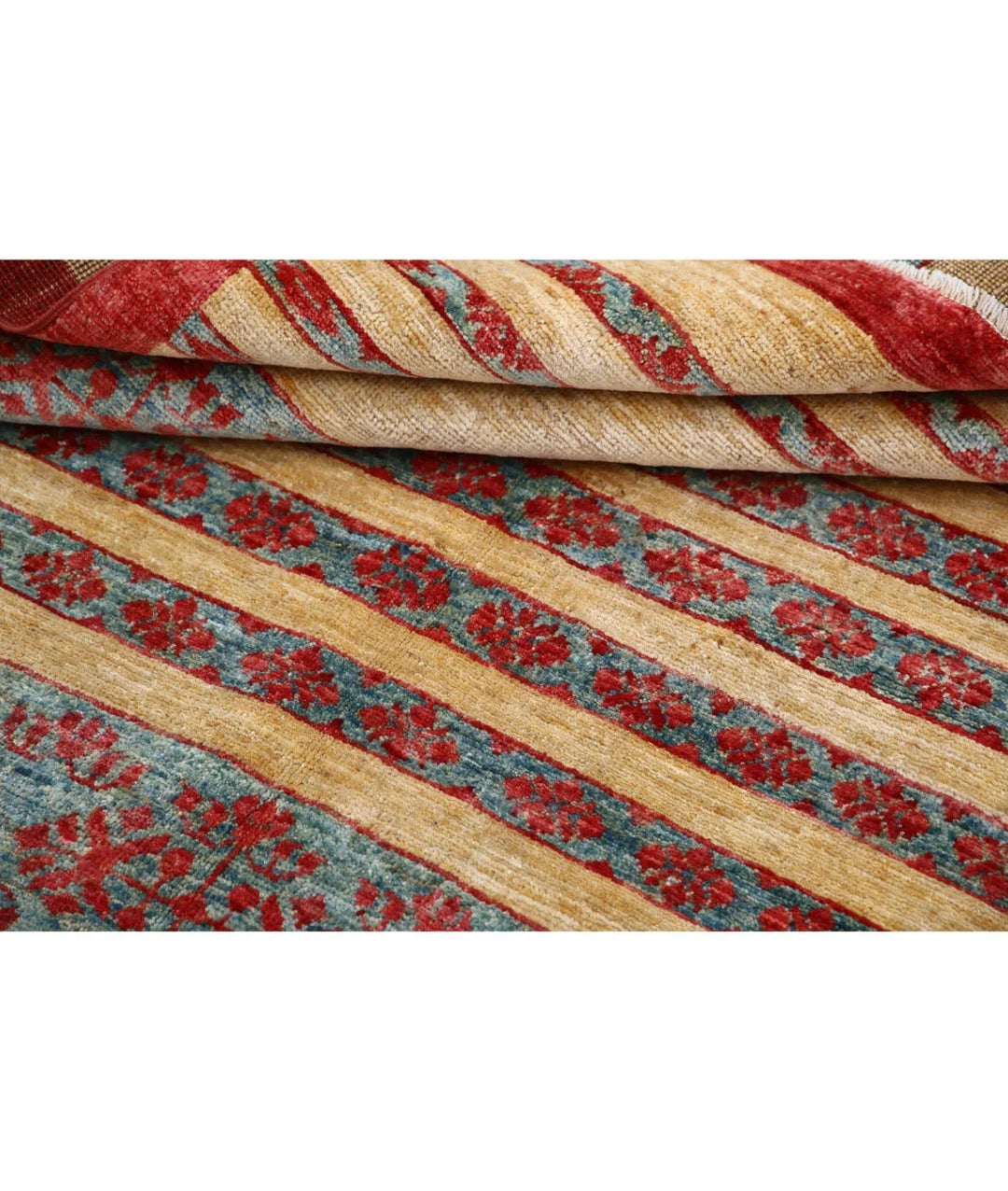 Multicolor Afghan Oriental Rug 4' 8" x 5' 11" Hand-Knotted | No. AT92337