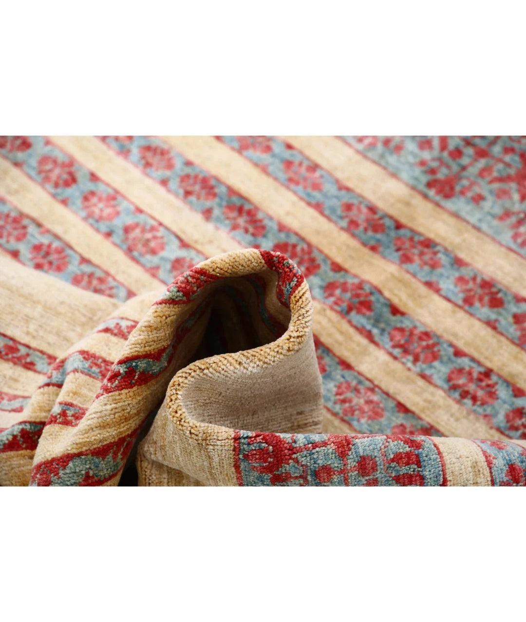 Multicolor Afghan Oriental Rug 4' 8" x 5' 11" Hand-Knotted | No. AT92337