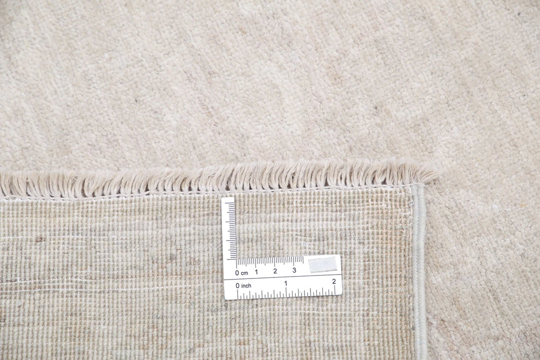 Ivory Afghan Serenity Rug 3' 1" x 10' 6" Hand-Knotted | No. AT92358