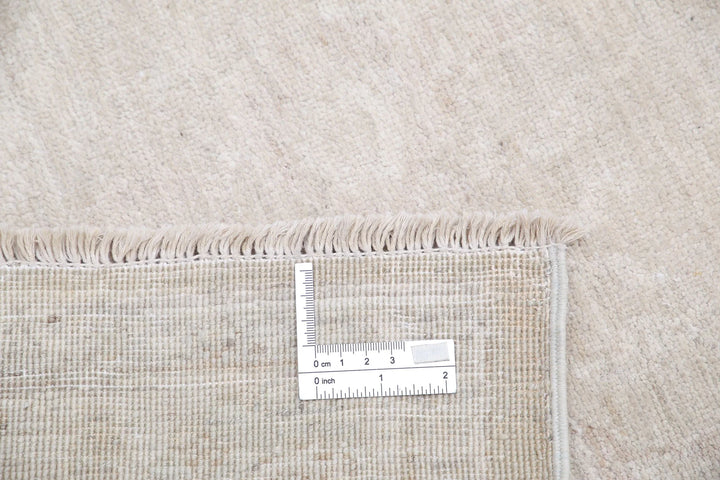 Ivory Afghan Serenity Rug 3' 1" x 10' 6" Hand-Knotted | No. AT92358