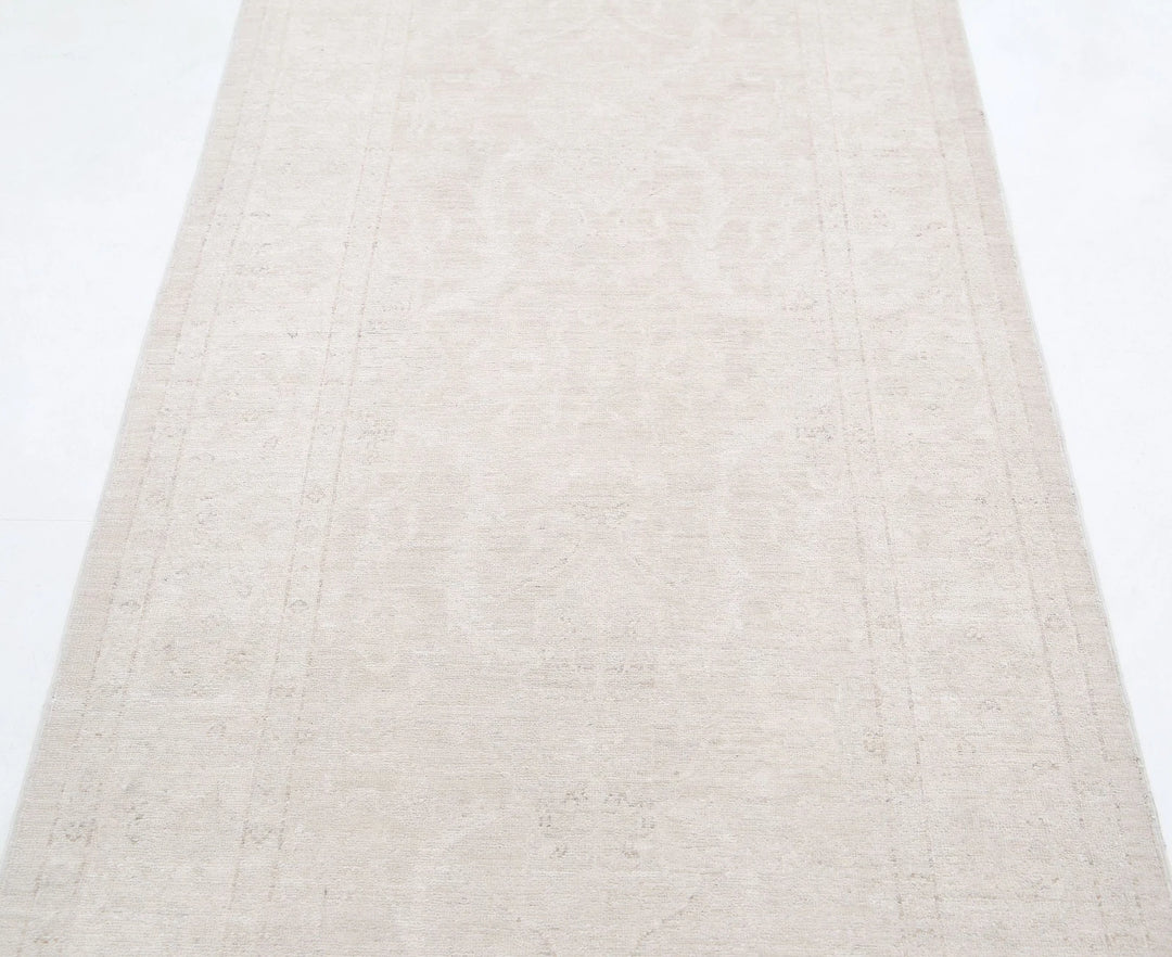 Ivory Afghan Serenity Rug 3' 1" x 10' 6" Hand-Knotted | No. AT92358