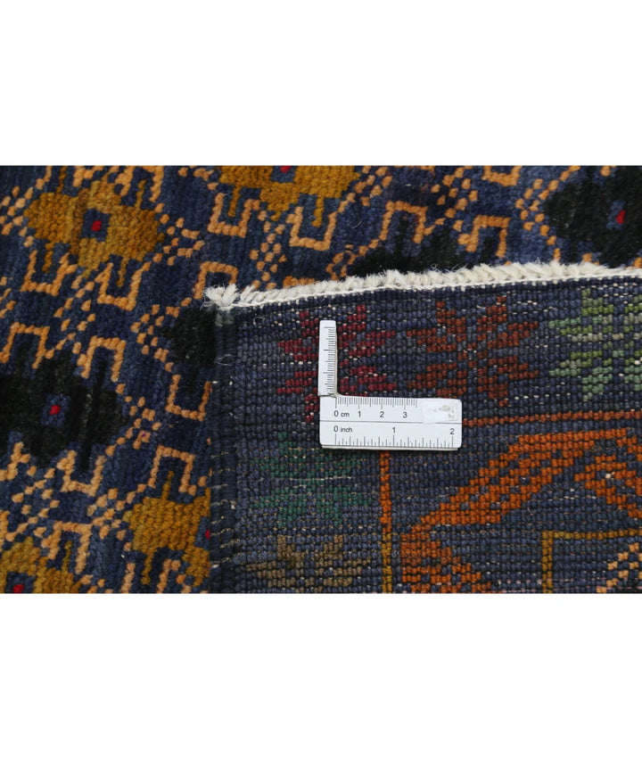 Red Afghan Baluchi Rug 3' 3" x 4' 9" Hand-Knotted | No. AT92363