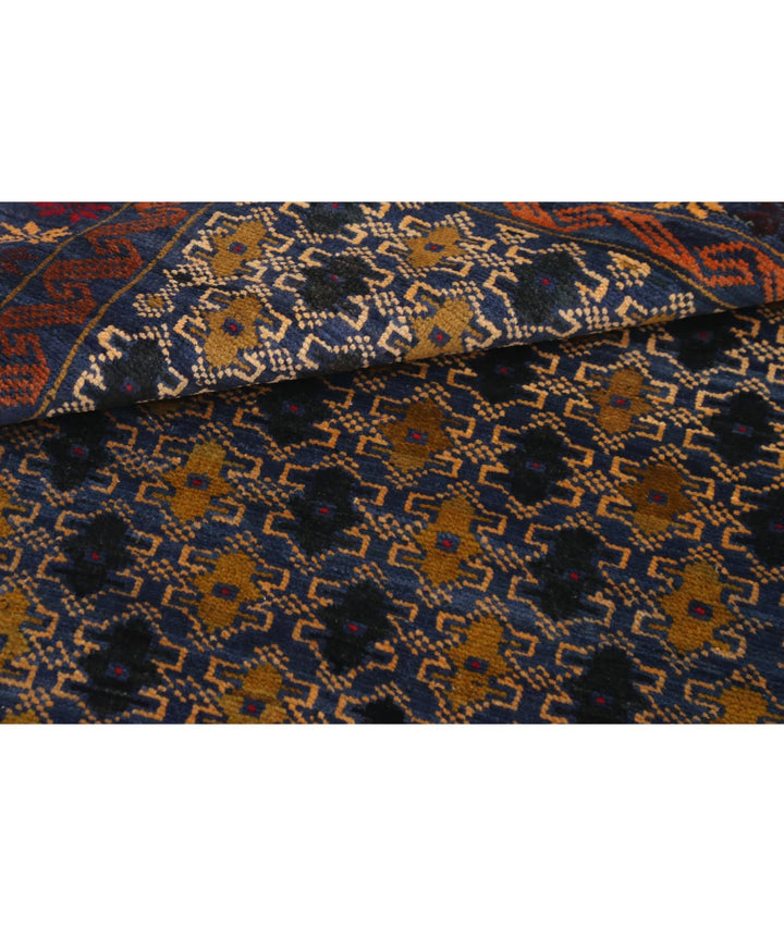 Red Afghan Baluchi Rug 3' 3" x 4' 9" Hand-Knotted | No. AT92363