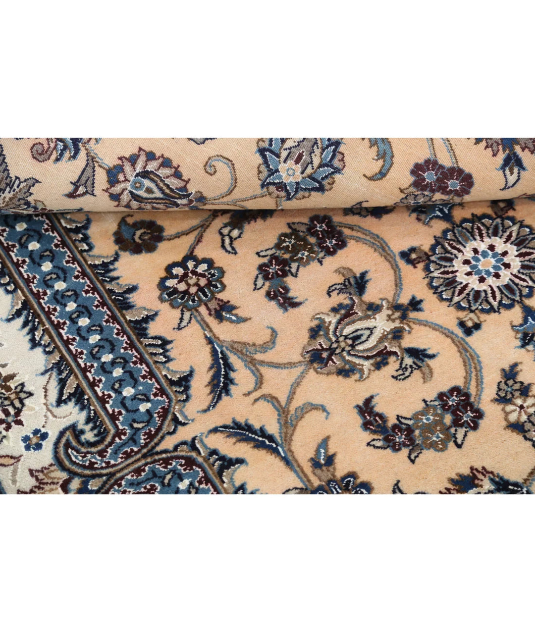 Peach Iranian Nain Rug 3' 7" x 5' 2" Hand-Knotted | No. AT92390