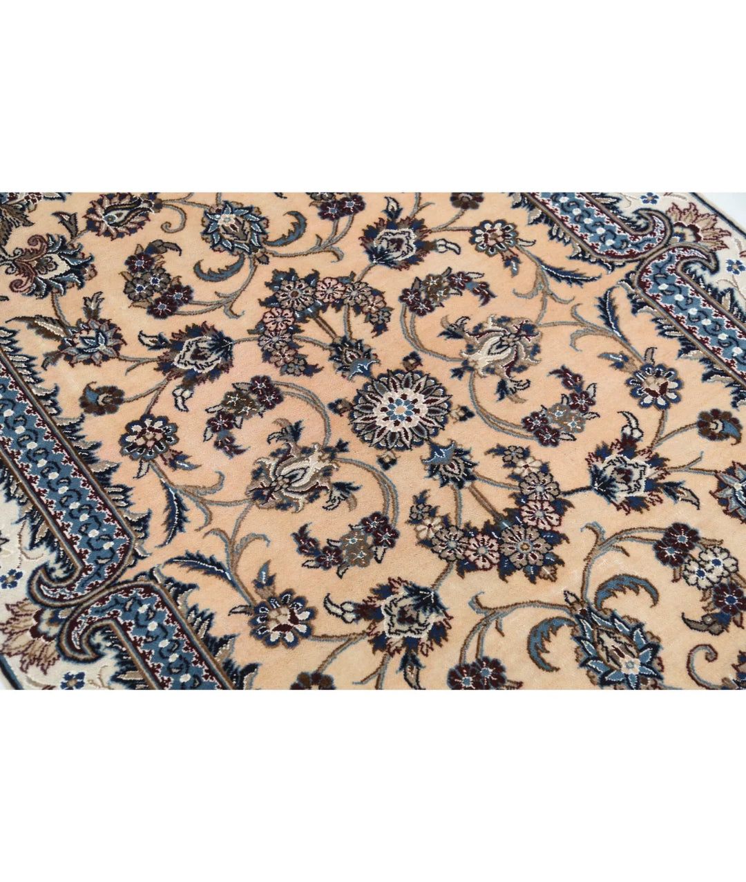 Peach Iranian Nain Rug 3' 7" x 5' 2" Hand-Knotted | No. AT92390