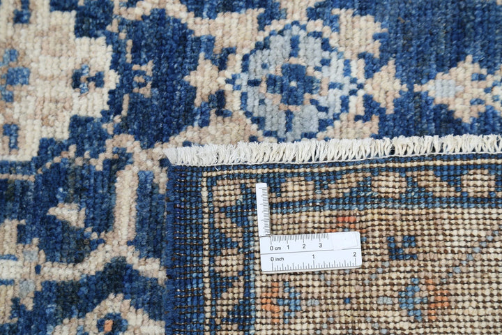 Blue Afghan Ziegler Rug 3' 11" x 5' 9" Hand-Knotted | No. AT92449