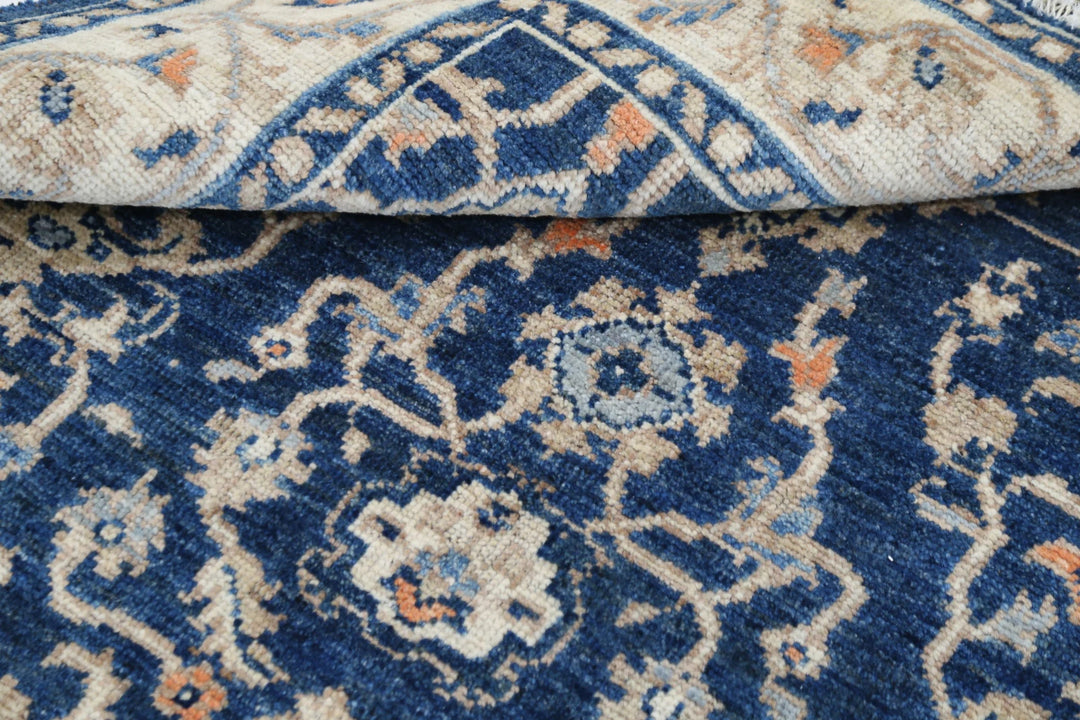 Blue Afghan Ziegler Rug 3' 11" x 5' 9" Hand-Knotted | No. AT92449