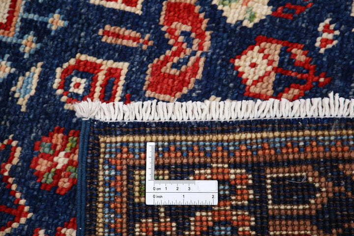 Blue Afghan Ziegler Rug 3' 4" x 4' 10" Hand-Knotted | No. AT92452