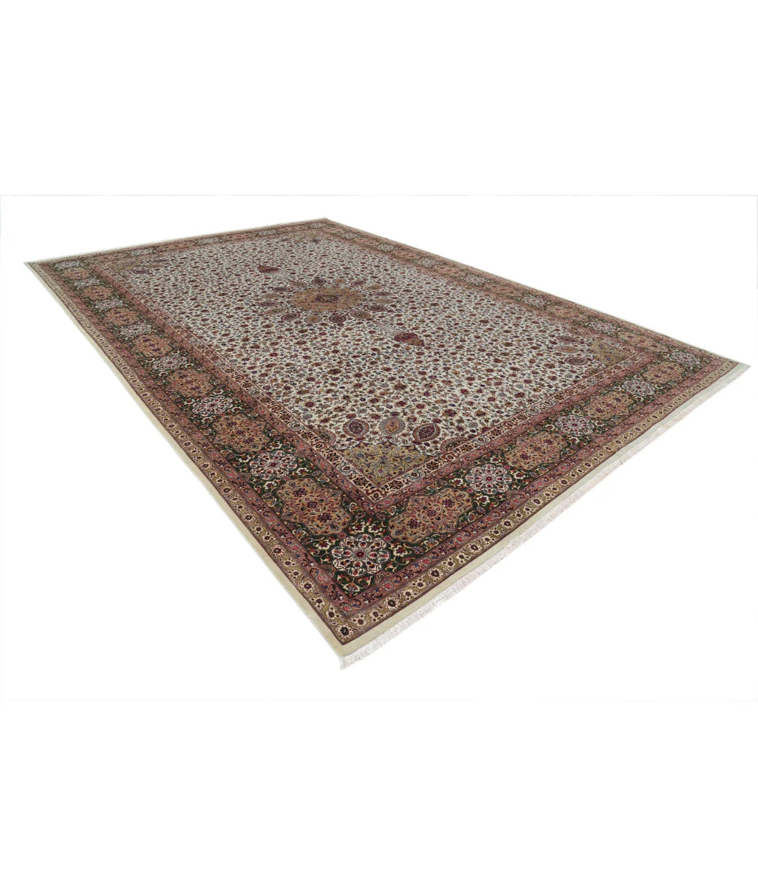 Persian Tabriz Sheikh Safi Rug 11' 1" x 16' 0" Hand-Knotted | No. AT92492