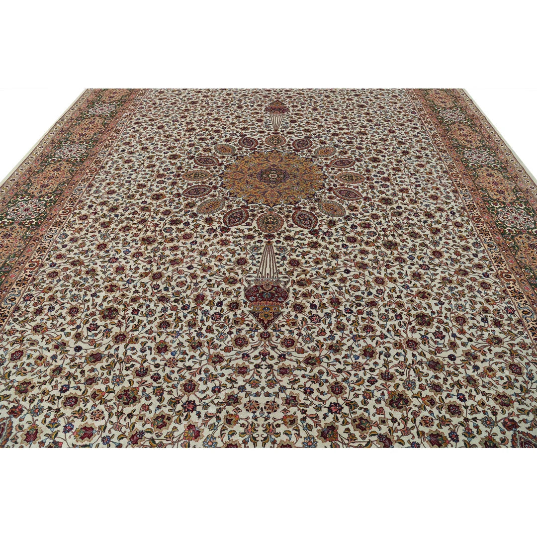Persian Tabriz Sheikh Safi Rug 11' 1" x 16' 0" Hand-Knotted | No. AT92492