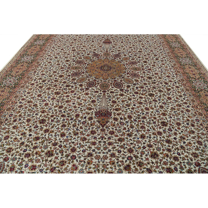 Persian Tabriz Sheikh Safi Rug 11' 1" x 16' 0" Hand-Knotted | No. AT92492