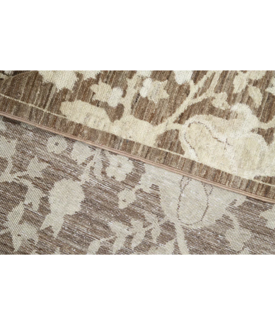 Brown Afghan Oriental Rug 8' 0" x 9' 10" Hand-Knotted | No. AT925305