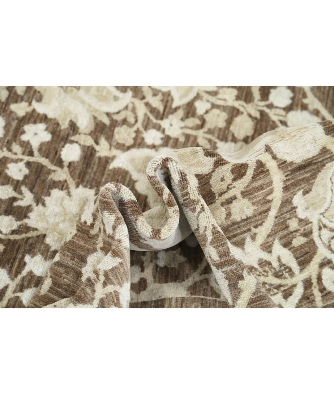 Brown Afghan Oriental Rug 8' 0" x 9' 10" Hand-Knotted | No. AT925305
