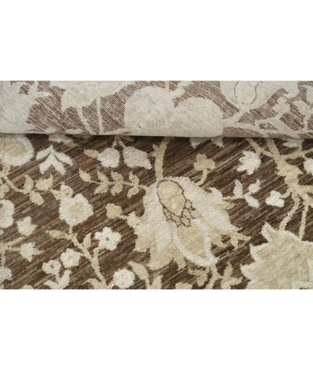 Brown Afghan Oriental Rug 8' 0" x 9' 10" Hand-Knotted | No. AT925305