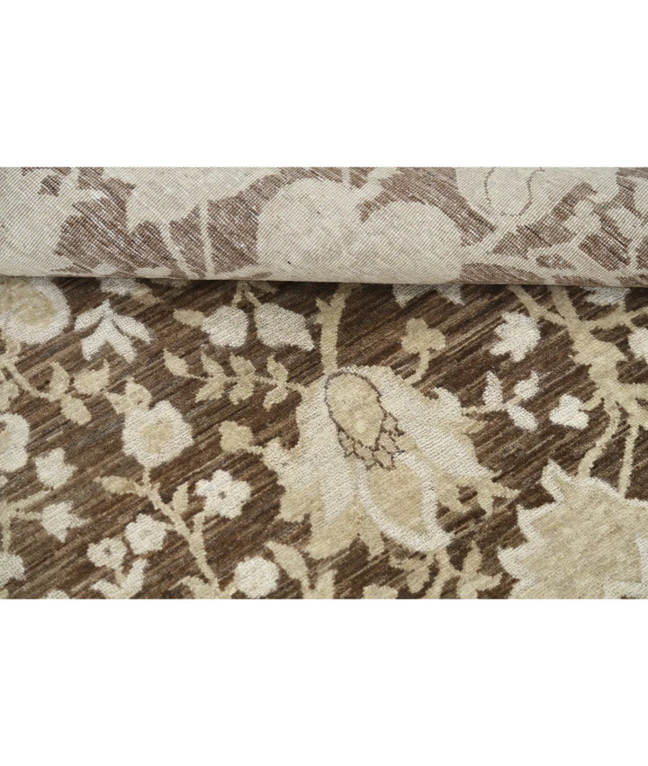 Brown Afghan Oriental Rug 8' 0" x 9' 10" Hand-Knotted | No. AT925305