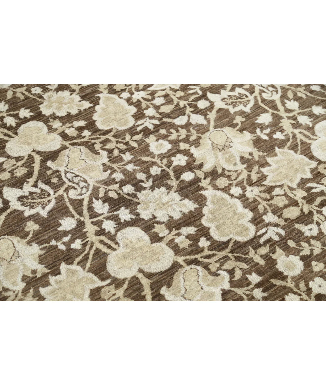 Brown Afghan Oriental Rug 8' 0" x 9' 10" Hand-Knotted | No. AT925305