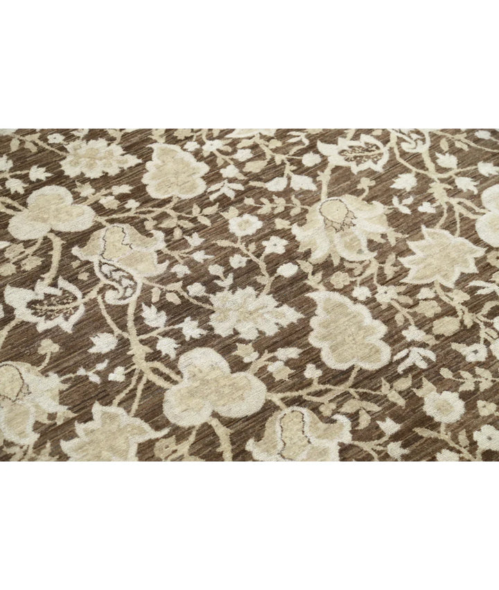 Brown Afghan Oriental Rug 8' 0" x 9' 10" Hand-Knotted | No. AT925305