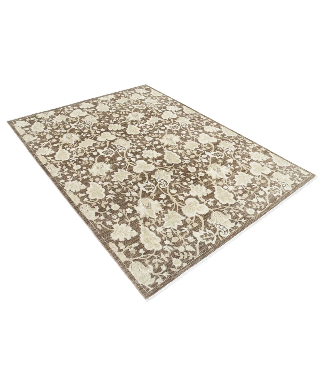 Brown Afghan Oriental Rug 8' 0" x 9' 10" Hand-Knotted | No. AT925305