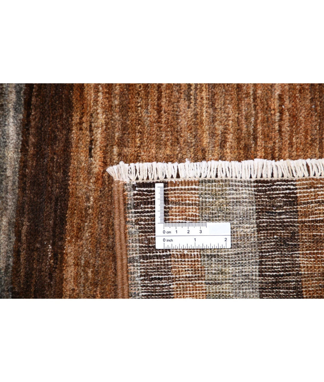 Beige Afghan Modcar Rug 6' 9" x 9' 6" Hand-Knotted | No. AT92535