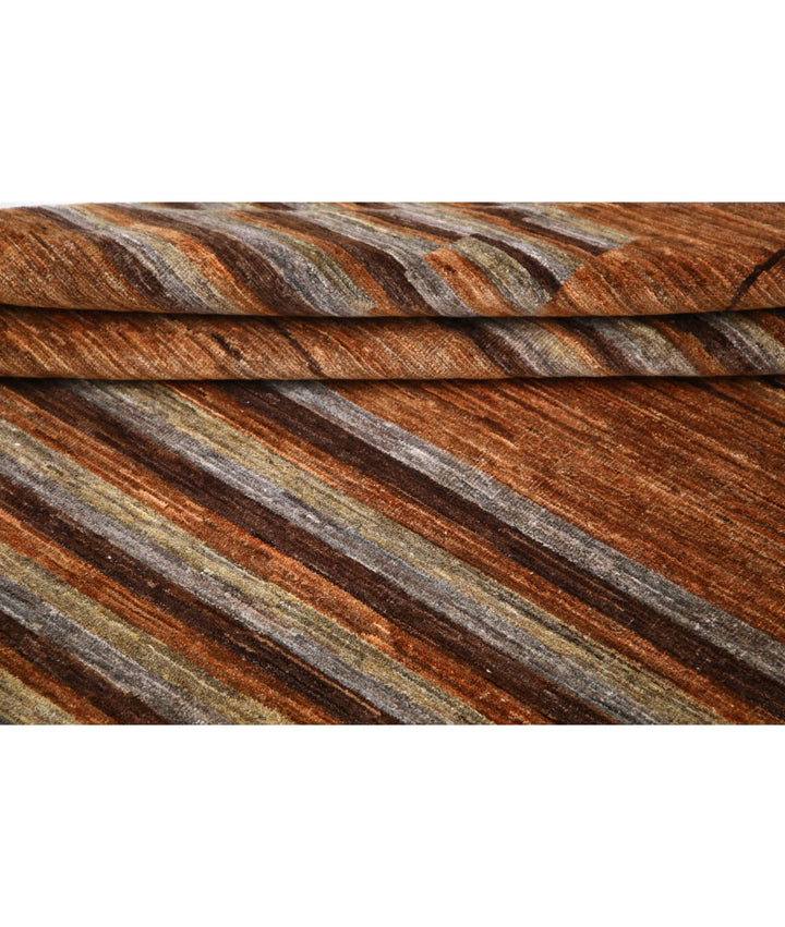 Beige Afghan Modcar Rug 6' 9" x 9' 6" Hand-Knotted | No. AT92535