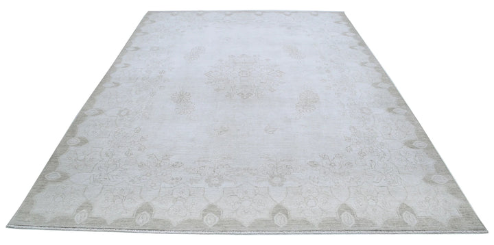 Ivory Afghan Serenity Rug 7' 10" x 10' 1" Hand-Knotted | No. AT92551
