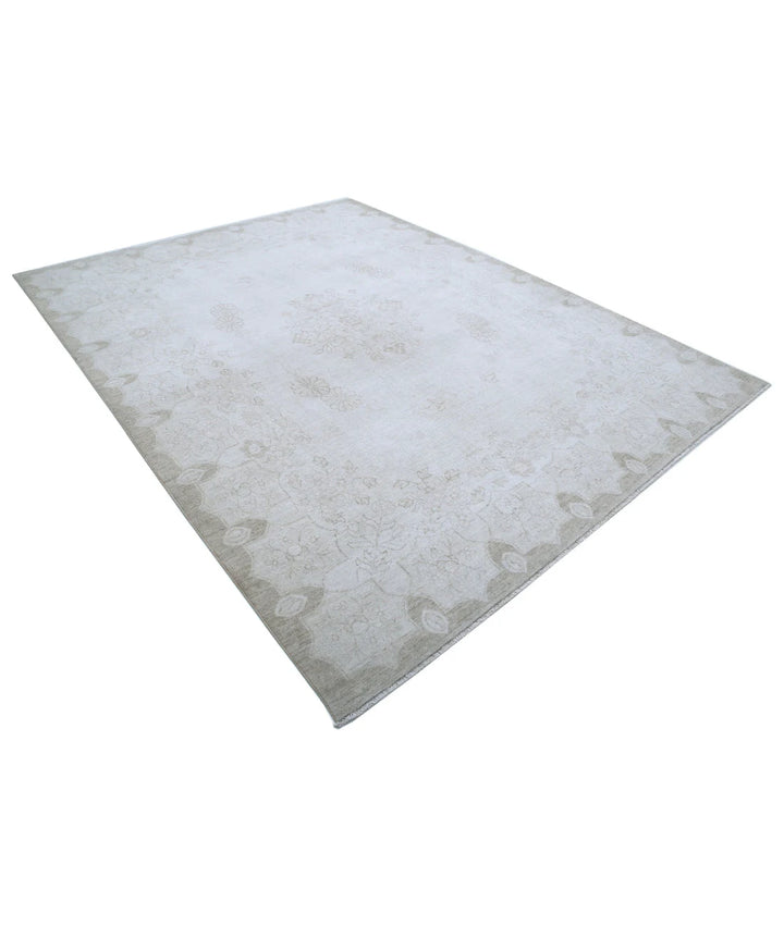 Ivory Afghan Serenity Rug 7' 10" x 10' 1" Hand-Knotted | No. AT92551