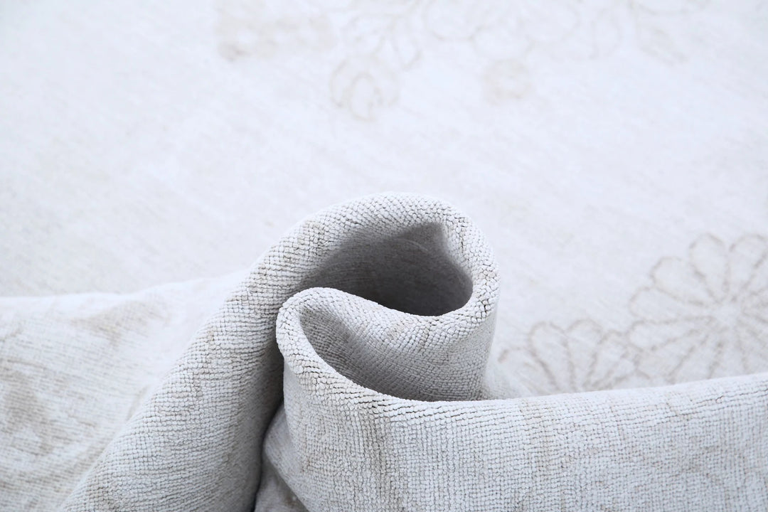 Ivory Afghan Serenity Rug 7' 10" x 10' 1" Hand-Knotted | No. AT92551
