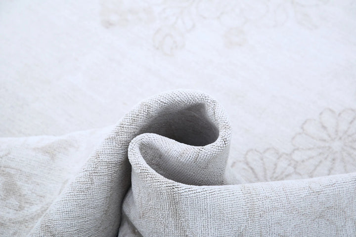 Ivory Afghan Serenity Rug 7' 10" x 10' 1" Hand-Knotted | No. AT92551