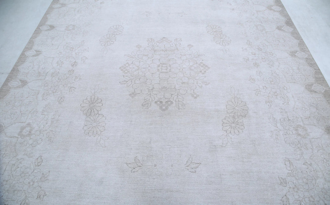 Ivory Afghan Serenity Rug 7' 10" x 10' 1" Hand-Knotted | No. AT92551